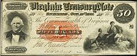 Virginia Treasury Note, Richmond, 1862 $50, Choice Very Fine